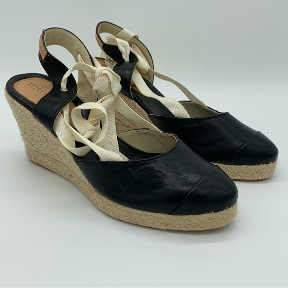 Black Espadrille Wedges - Picture 2 of 6